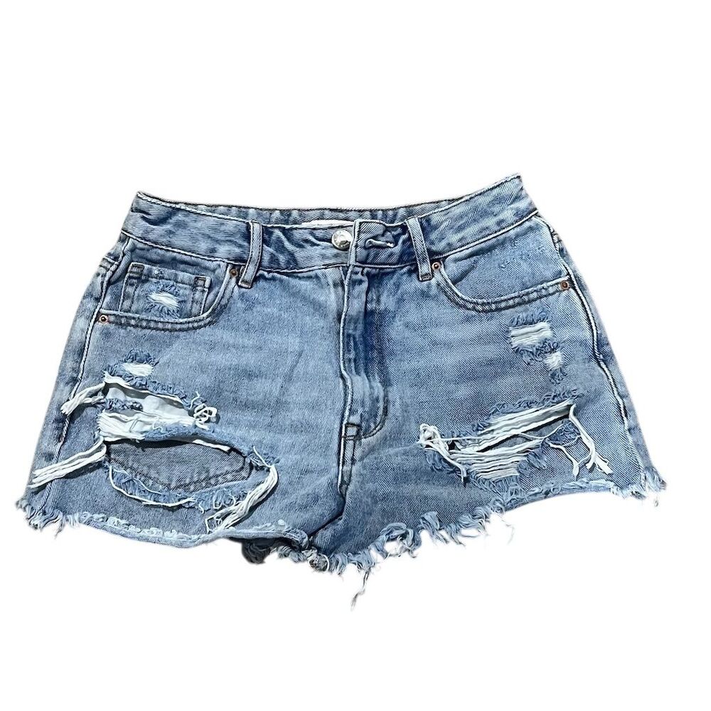 PacSun Women's High Rise Distressed Denim Shorts Blue Size 26